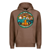 Chestnut fall gnomes round earrings 3 Premium Hoodie - Artiststas