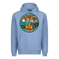 Colony Blue fall gnomes round earrings 3 Premium Hoodie - Artiststas