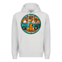 Dove Grey fall gnomes round earrings 3 Premium Hoodie - Artiststas