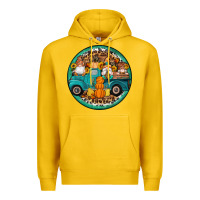Lemon fall gnomes round earrings 3 Premium Hoodie - Artiststas