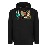 Black peace love collie Heavyweight Hoodie - texasbilliewilder