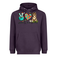 Plum peace love collie Heavyweight Hoodie - texasbilliewilder