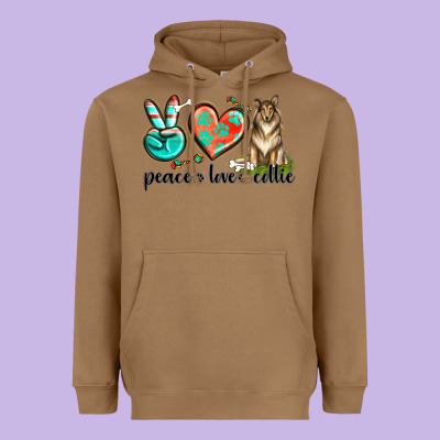 Heavyweight Hoodie peace love collie