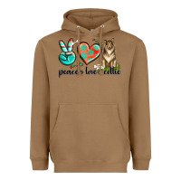 Toasted Coconut peace love collie Heavyweight Hoodie - texasbilliewilder