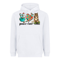 White peace love collie Heavyweight Hoodie - texasbilliewilder