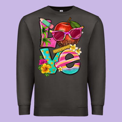 Love Summer Teacher Premium Sweatshirt Designed By Texasbilliewilder