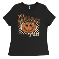 It's Game Day Y'all Football Smiley Face Ladies Tee | Teevron