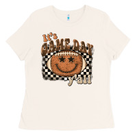 Bone it's game day y'all football smiley face Ladies Tee - BarkalooDesign