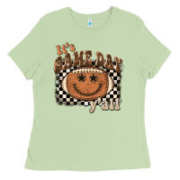 Matcha it's game day y'all football smiley face Ladies Tee - BarkalooDesign