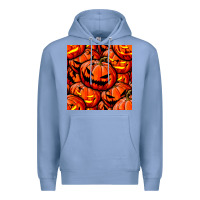 Colony Blue halloween pumpkin seamless pattern Premium Hoodie - BundleAndBundleShop