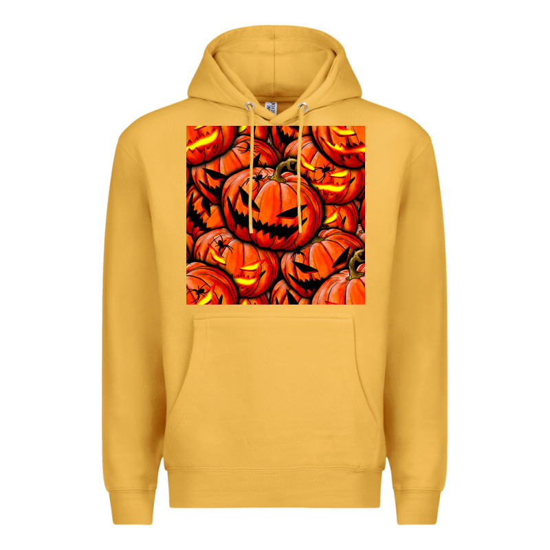 Halloween Pumpkin Seamless Pattern Premium Hoodie by BundleAndBundleShop | Teevron