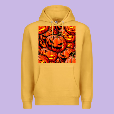 Halloween Pumpkin Seamless Pattern Premium Hoodie Designed By Bundleandbundleshop