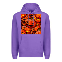 Purple halloween pumpkin seamless pattern Premium Hoodie - BundleAndBundleShop