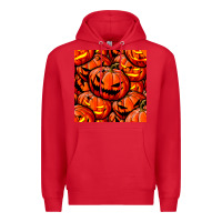 Red halloween pumpkin seamless pattern Premium Hoodie - BundleAndBundleShop