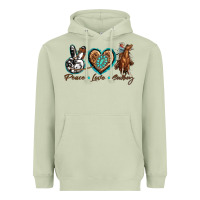 Matcha peace love cowboy Heavyweight Hoodie - texasbilliewilder