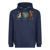 Navy peace love cowboy Heavyweight Hoodie - texasbilliewilder