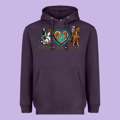 Heavyweight Hoodie peace love cowboy
