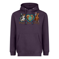 Plum peace love cowboy Heavyweight Hoodie - texasbilliewilder
