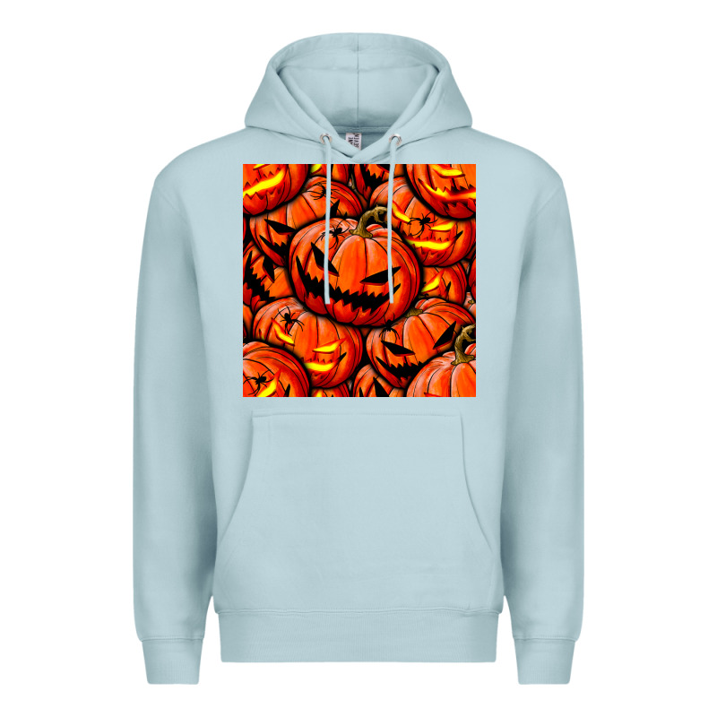 Halloween Pumpkin Seamless Pattern Premium Hoodie by BundleAndBundleShop | Teevron