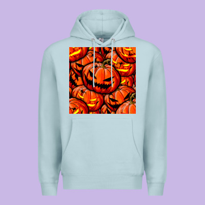 Halloween Pumpkin Seamless Pattern Premium Hoodie Designed By Bundleandbundleshop