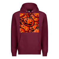 Burgundy halloween pumpkin seamless pattern Premium Hoodie - BundleAndBundleShop