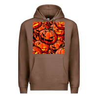 Chestnut halloween pumpkin seamless pattern Premium Hoodie - BundleAndBundleShop