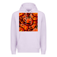 Lilac halloween pumpkin seamless pattern Premium Hoodie - BundleAndBundleShop