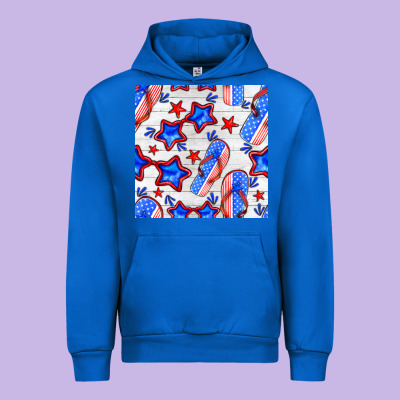 4th Of July Flip Flops Seamless Pattern Urban Hoodie Designed By Bundleandbundleshop