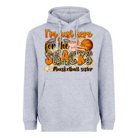 Heather Grey im just here for the snacks basketball sister Heavyweight Hoodie - Zillion Design Studio