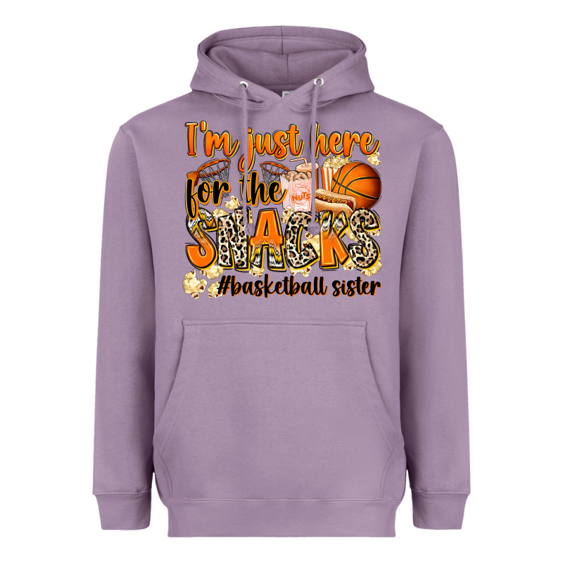 Im Just Here For The Snacks Basketball Sister Heavyweight Hoodie by Zillion Design Studio | Teevron