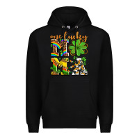 Black one lucky mama Premium Hoodie - AdoDesignShop