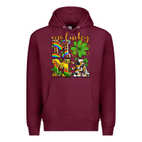 Burgundy one lucky mama Premium Hoodie - AdoDesignShop
