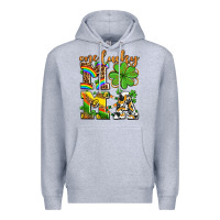 Heather Grey one lucky mama Premium Hoodie - AdoDesignShop