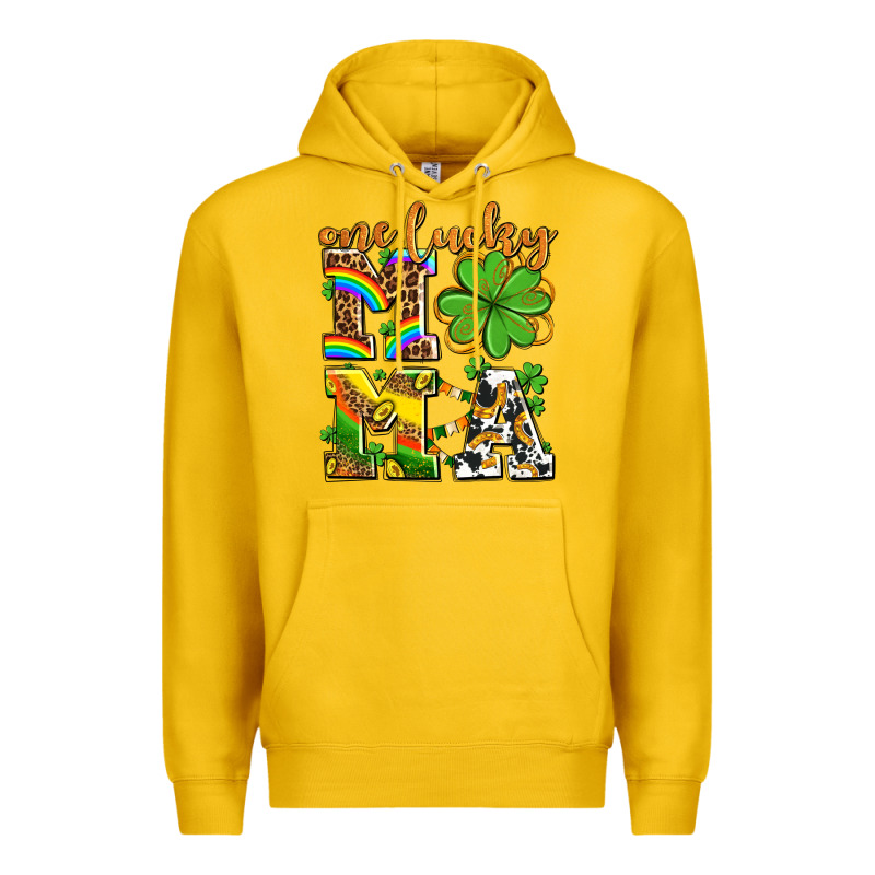 One Lucky Mama Premium Hoodie by AdoDesignShop | Teevron