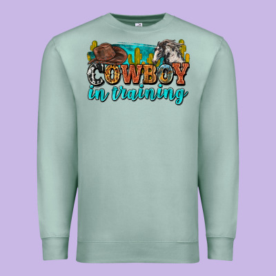 Cowboy In Training Premium Sweatshirt Designed By Zillion Design Studio