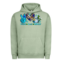 Pigment Oil Green peace love winter ado Urban Hoodie - AdoDesignShop