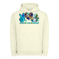 Pigment Pistachio peace love winter ado Urban Hoodie - AdoDesignShop