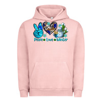 Pigment Salmon peace love winter ado Urban Hoodie - AdoDesignShop