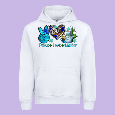 Peace Love Winter Ado Urban Hoodie Designed By Adodesignshop