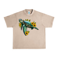 French Oak sea turtle with sunflowers Urban Heavy Tee - Artiststas