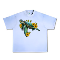 Grape Ice sea turtle with sunflowers Urban Heavy Tee - Artiststas
