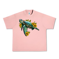 Salmon sea turtle with sunflowers Urban Heavy Tee - Artiststas