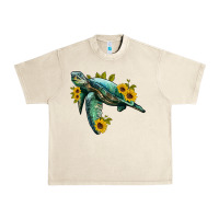 Sandshell sea turtle with sunflowers Urban Heavy Tee - Artiststas