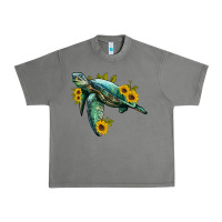 Tornado sea turtle with sunflowers Urban Heavy Tee - Artiststas