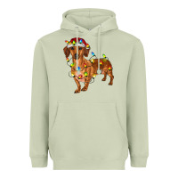 Matcha Dachshund Christmas Lights Heavyweight Hoodie - RanaPortraitStore