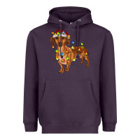 Plum Dachshund Christmas Lights Heavyweight Hoodie - RanaPortraitStore