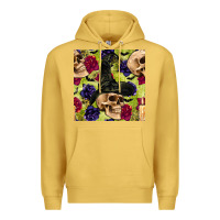Antique Gold halloween witch skull seamless pattern Premium Hoodie - BundleAndBundleShop