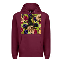 Burgundy halloween witch skull seamless pattern Premium Hoodie - BundleAndBundleShop