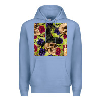 Colony Blue halloween witch skull seamless pattern Premium Hoodie - BundleAndBundleShop