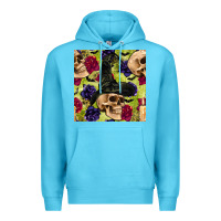 Ocean Blue halloween witch skull seamless pattern Premium Hoodie - BundleAndBundleShop